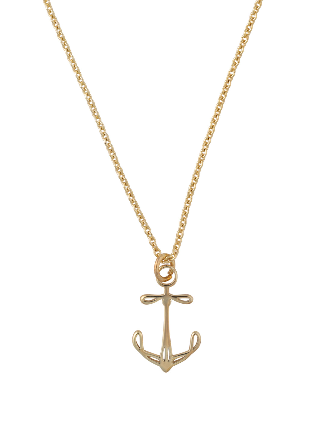 plymouth mini anchor pendant necklace gold