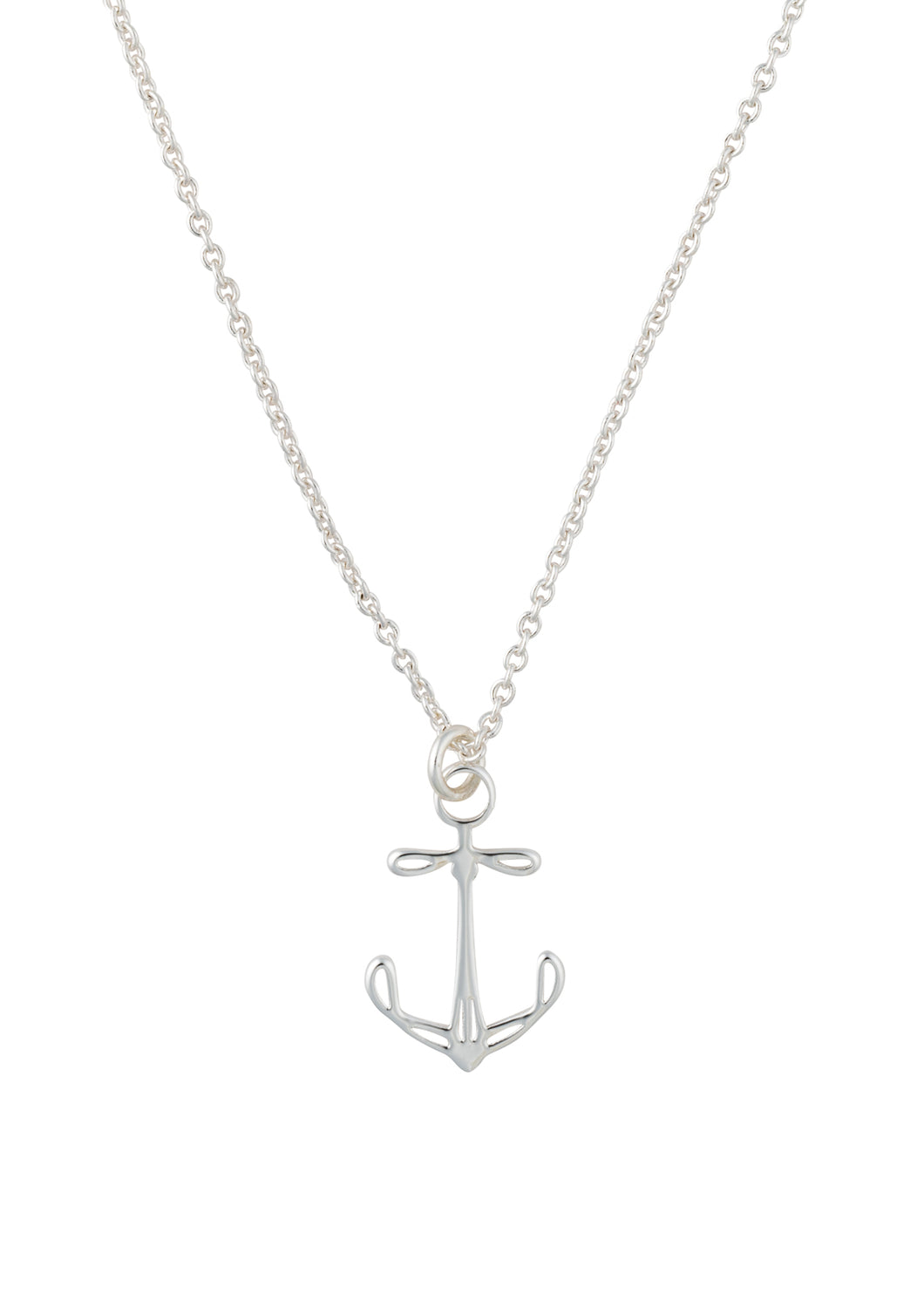 plymouth mini anchor pendant necklace silver
