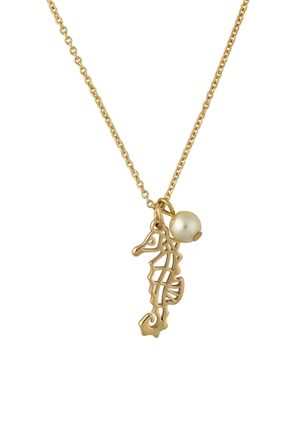 mattapoisett mini seahorse necklace gold