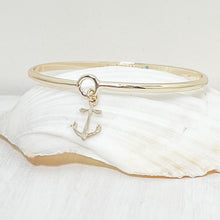 Load image into Gallery viewer, plymouth anchor bangle gold