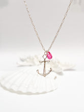 Load image into Gallery viewer, plymouth anchor long pendant necklace - gold

