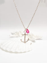 Load image into Gallery viewer, plymouth anchor long pendant necklace - gold