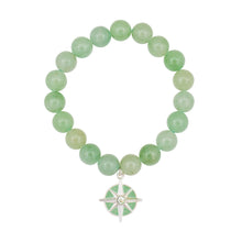 Load image into Gallery viewer, point judith compass rose beaded stretch green