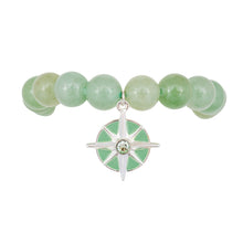 Load image into Gallery viewer, point judith compass rose beaded stretch green
