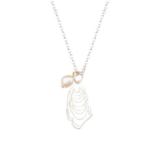 Load image into Gallery viewer, narragansett pearl and oyster necklace - silver