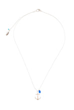 Load image into Gallery viewer, plymouth anchor long pendant necklace - silver