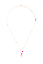 Load image into Gallery viewer, plymouth anchor long pendant necklace - gold