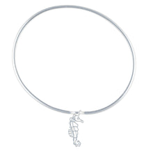 Load image into Gallery viewer, mattapoisett seahorse bangle silver