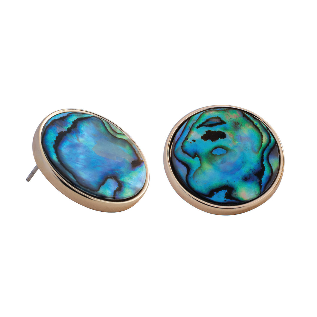 dana point circle post earrings abalone shell