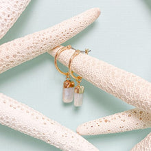 Load image into Gallery viewer, the beach and back rectangular hoop drops