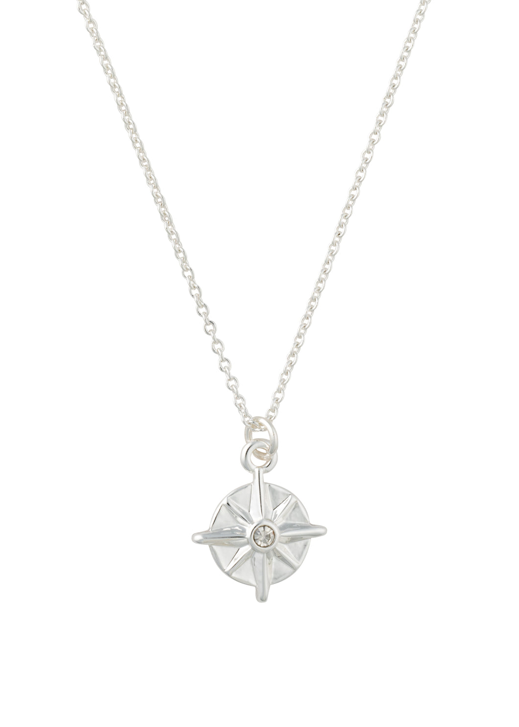 point judith mini compass rose necklace silver