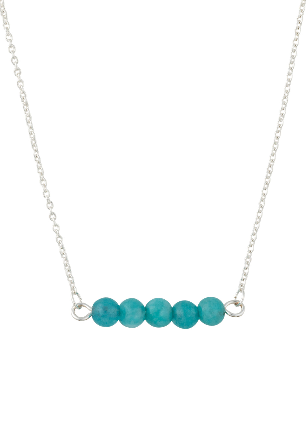seaside turquoise quartz mini bar necklace