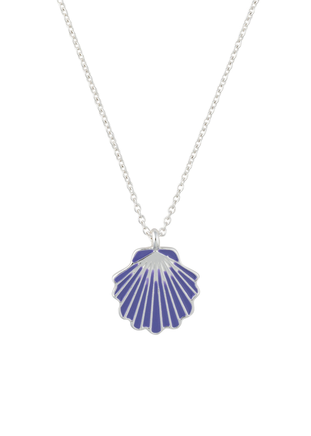 seaside lavender seashell pendant necklace