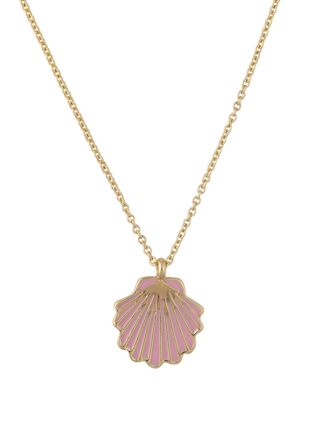 seaside pink seashell pendant necklace