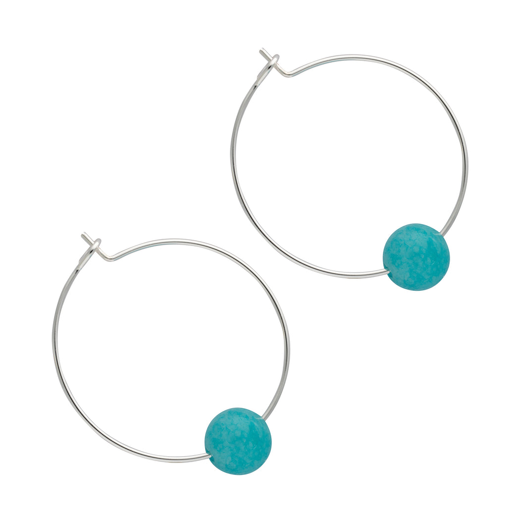 seaside turquoise quartz hoop earrings