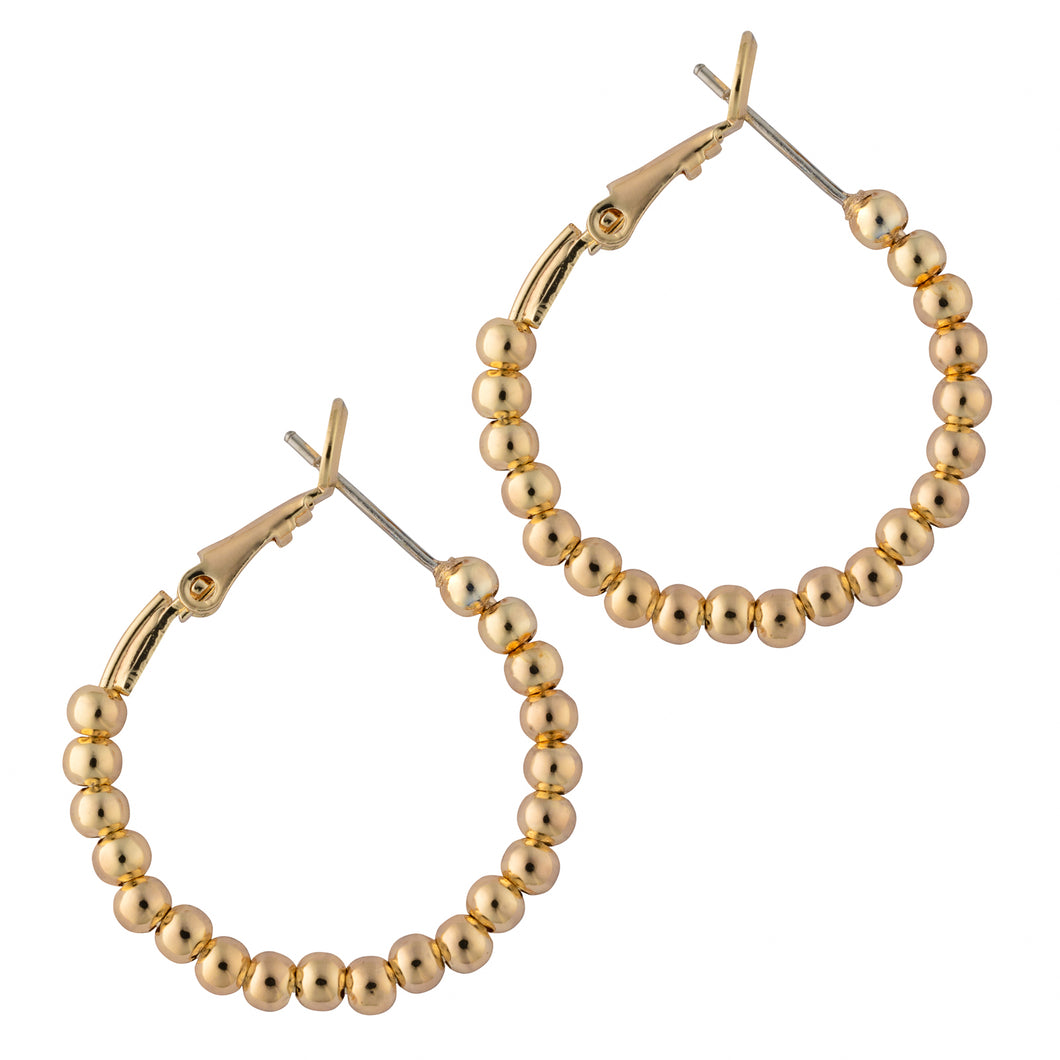 seaside gold bead hoop earring
