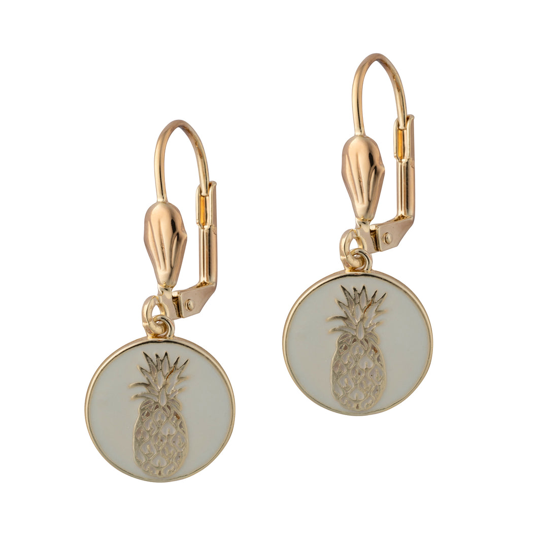 lanai pineapple leverback drop earrings