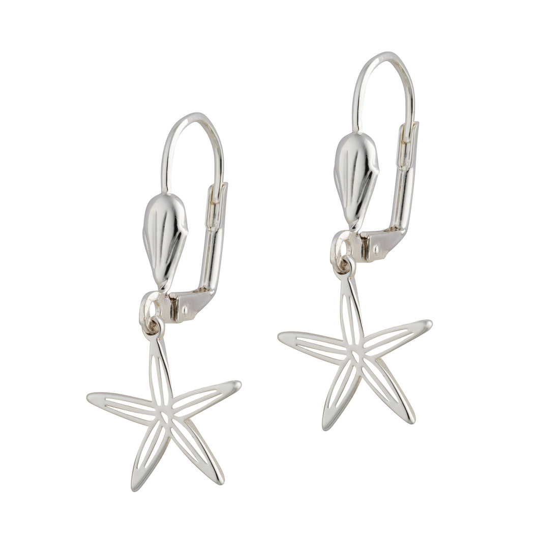 sea bright sea star leverback earrings silver