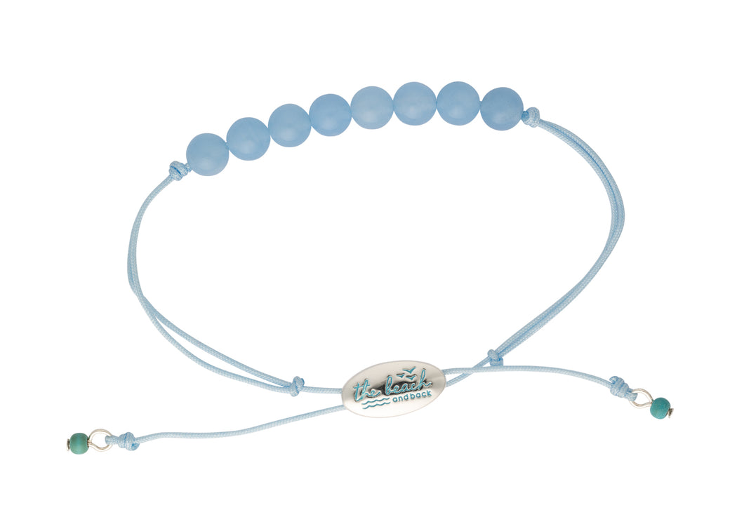 seaside light blue beaded slider bracelet