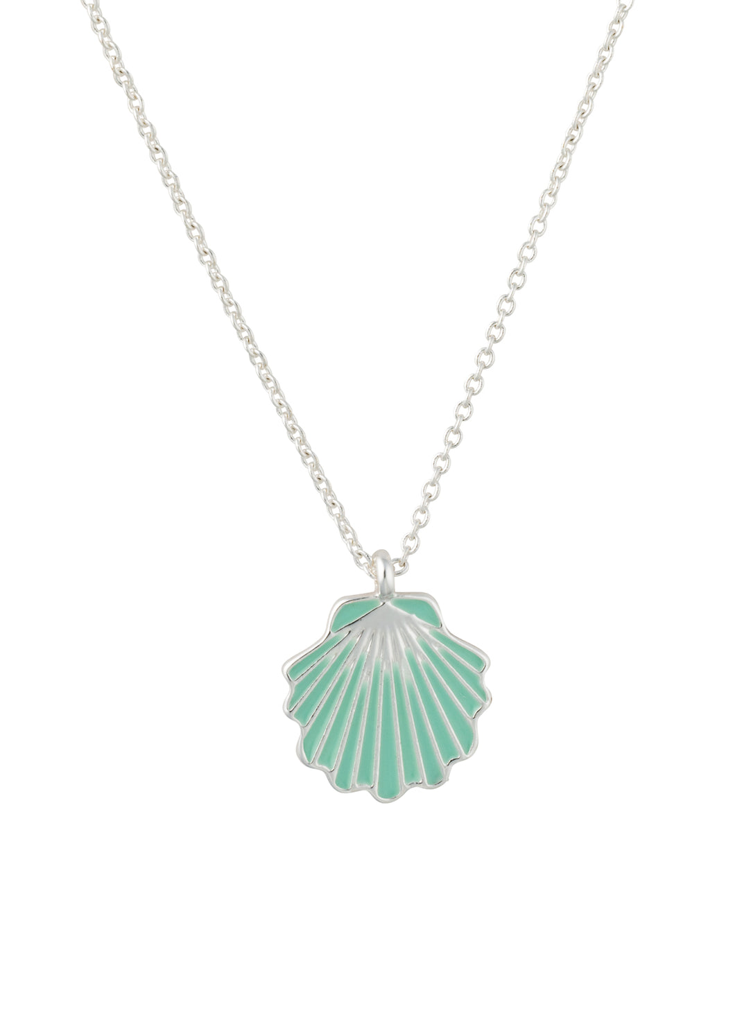 seaside mint seashell pendant necklace
