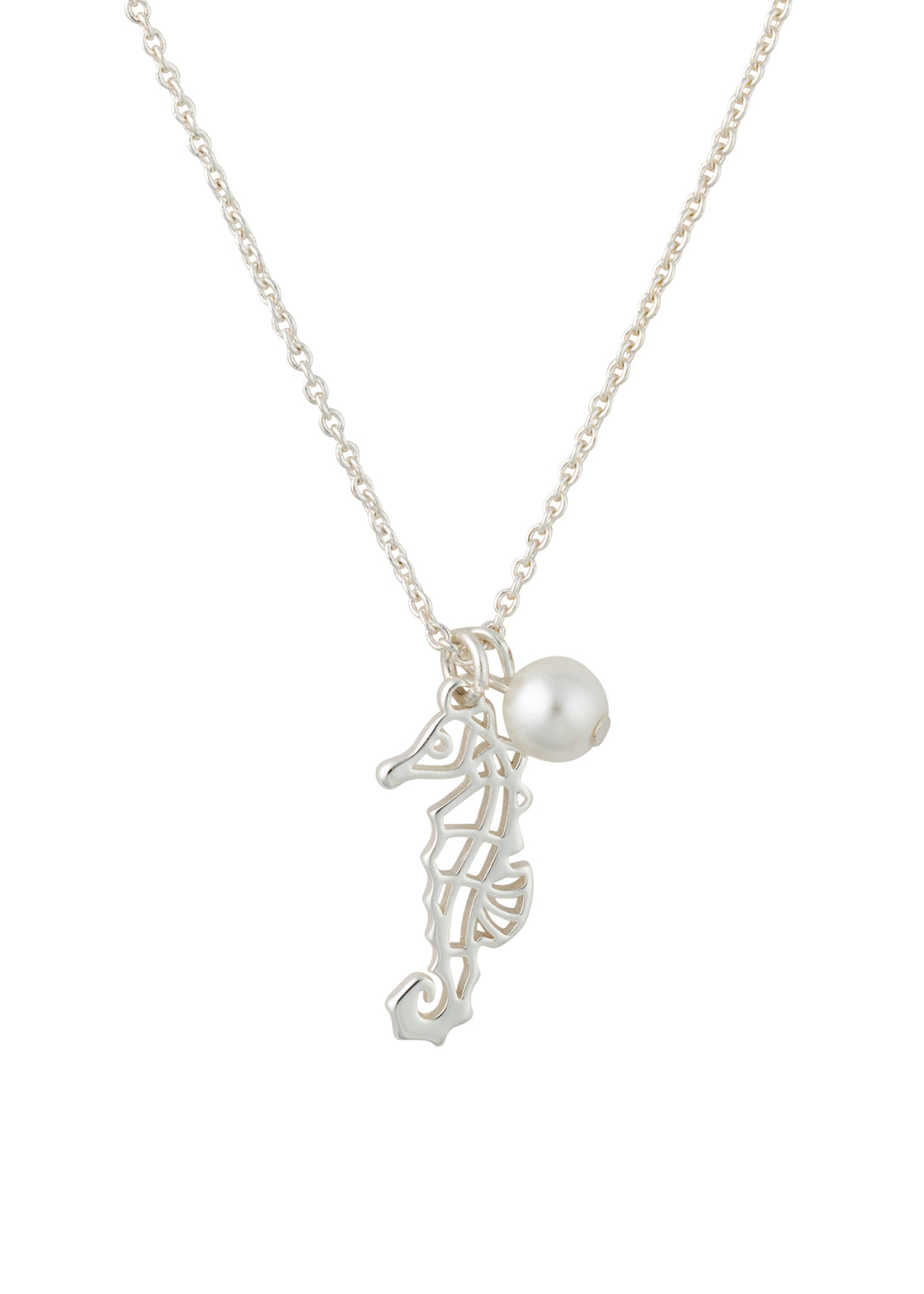 mattapoisett mini seahorse necklace silver