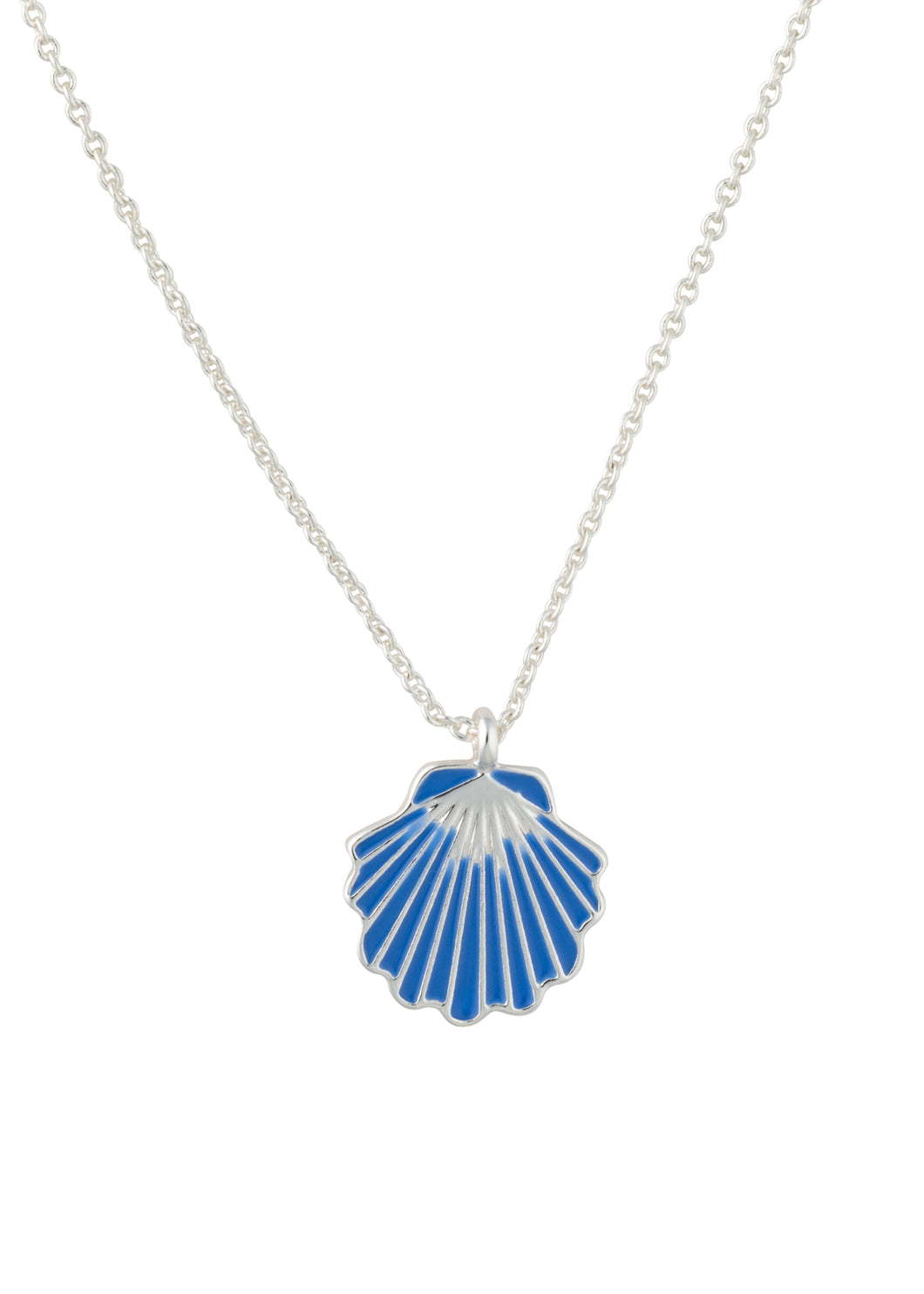seaside blue seashell pendant necklace