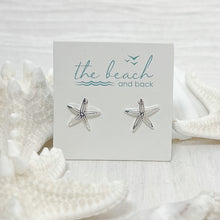 Load image into Gallery viewer, sea bright  sea star post earrings silver
