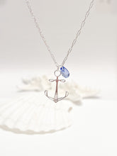 Load image into Gallery viewer, plymouth anchor pendant necklace - silver
