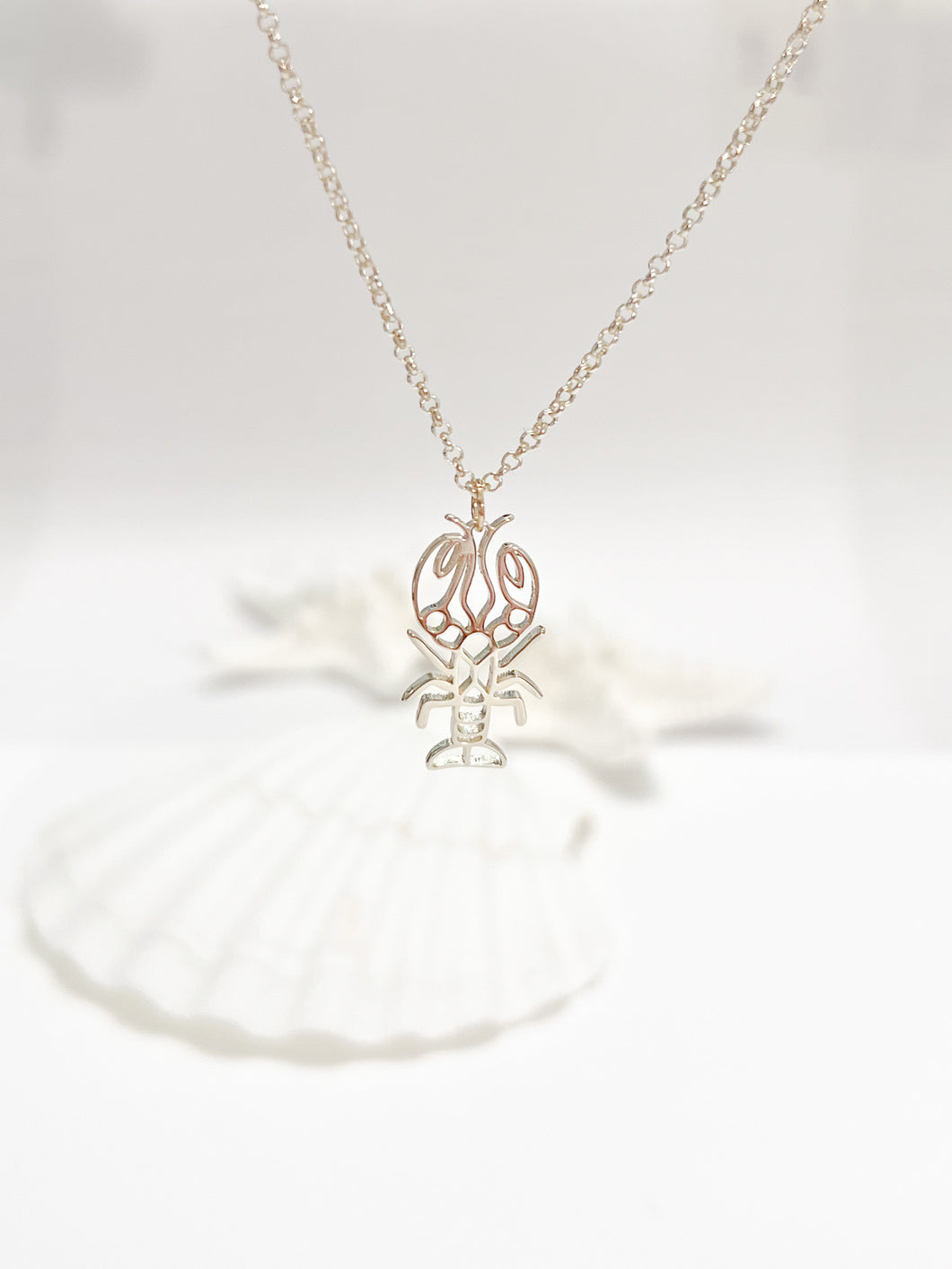 kennebunkport lobster pendant necklace gold