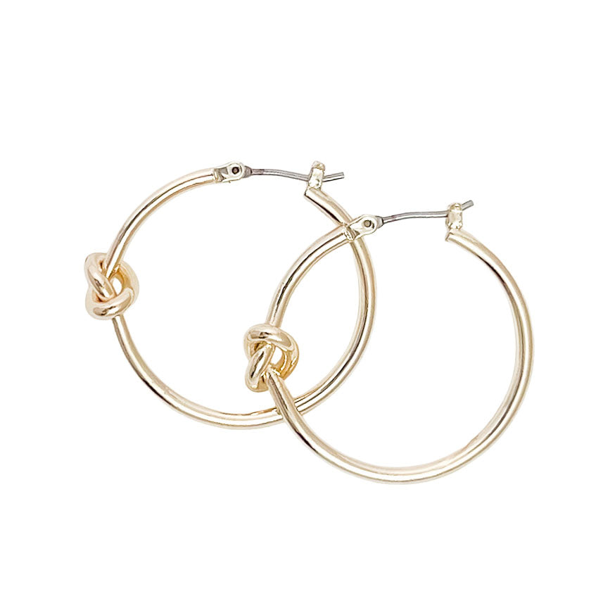 avalon knot hoop earrings gold