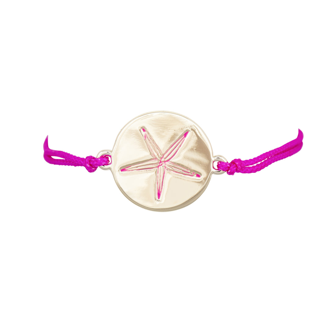 sea bright sea star slider bracelet pink