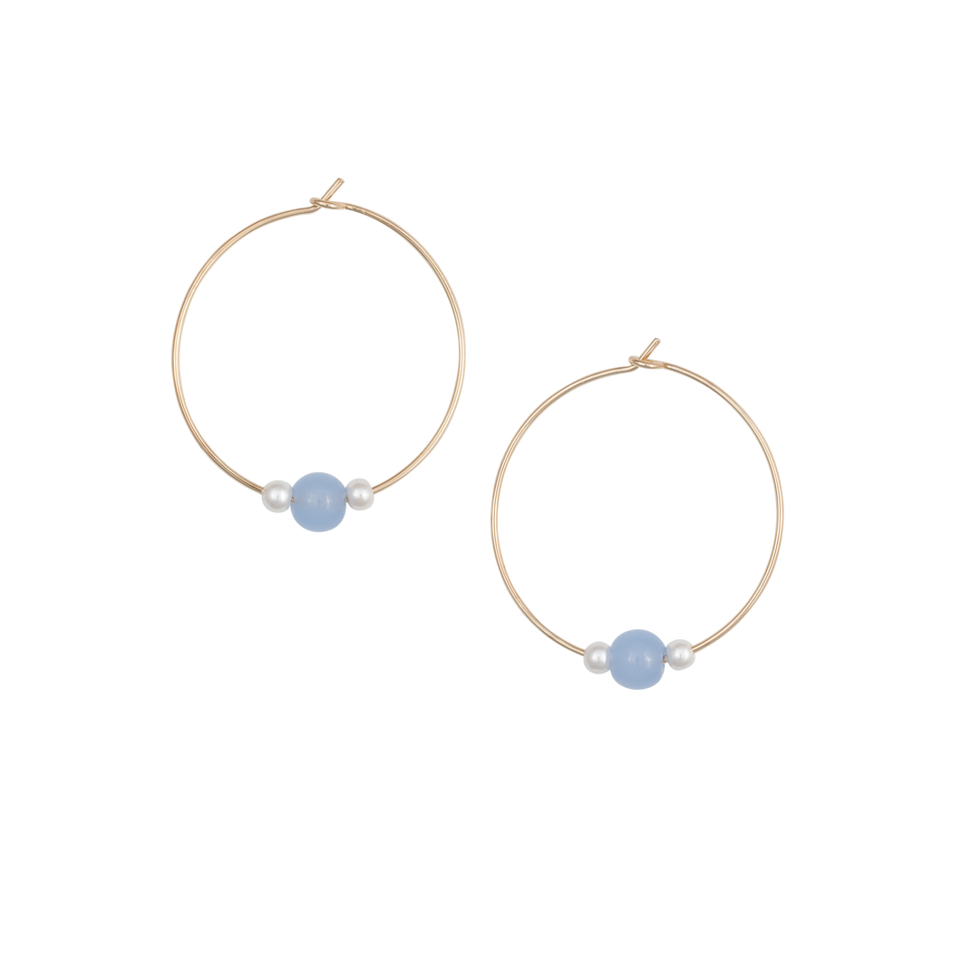 cape cod beaded hoop earring gold