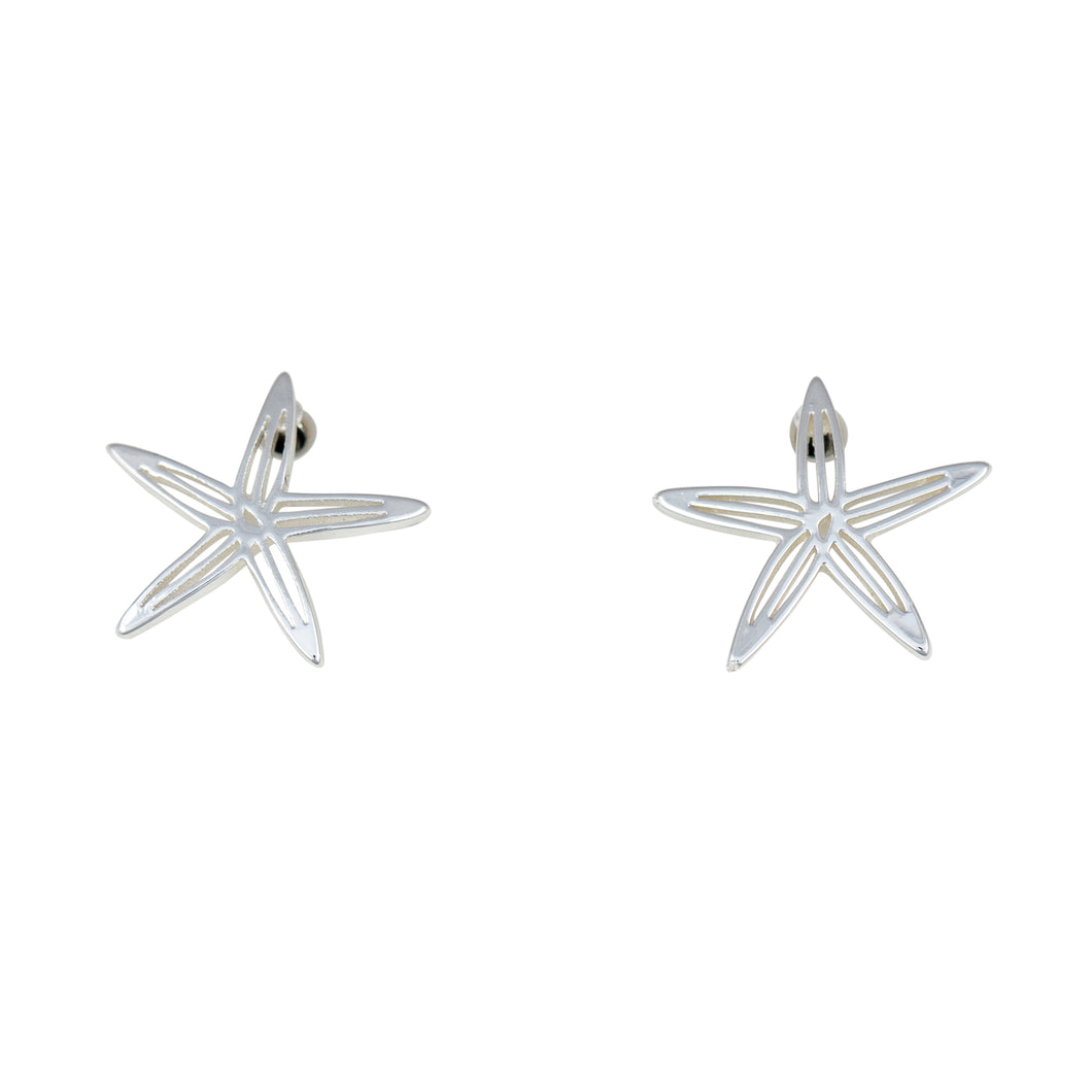 sea bright  sea star post earrings silver