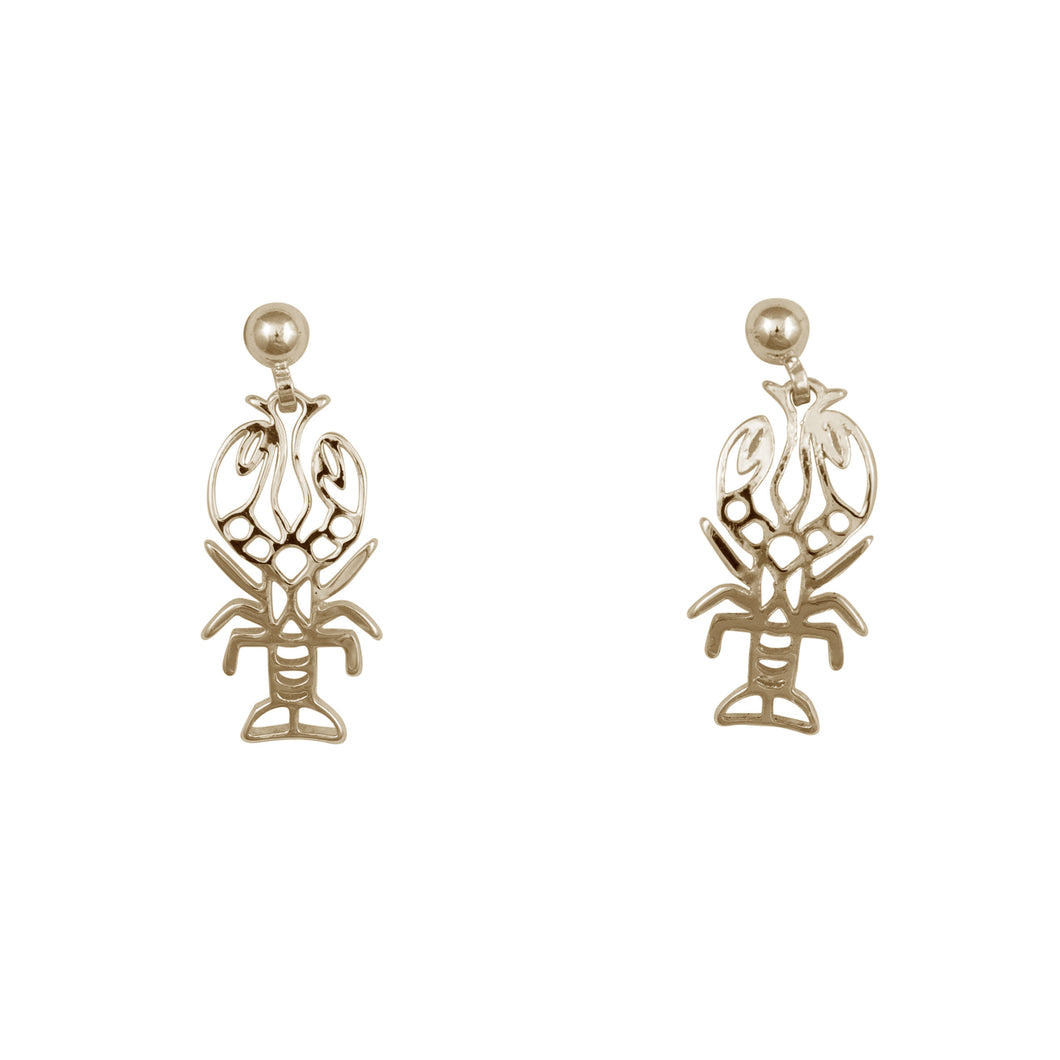 kennebunkport lobster post drop earrings gold