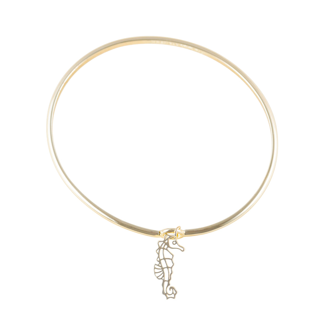 mattapoisett seahorse bangle gold