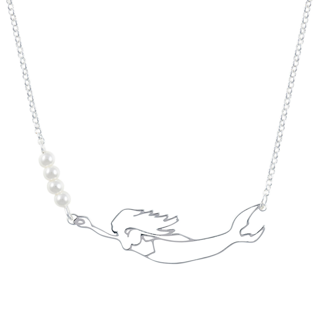 nantucket mermaid collar necklace -silver