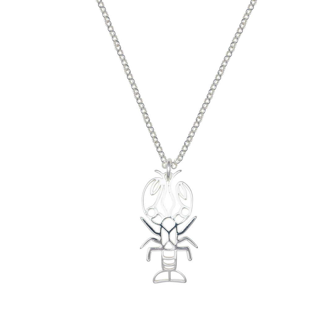 kennebunkport lobster pendant necklace silver