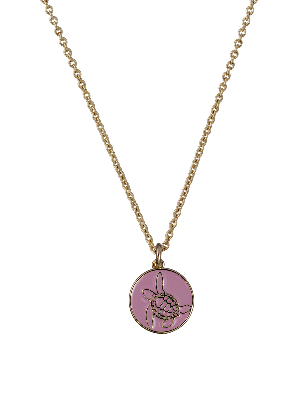 bald head island turtle coin necklace pink gold