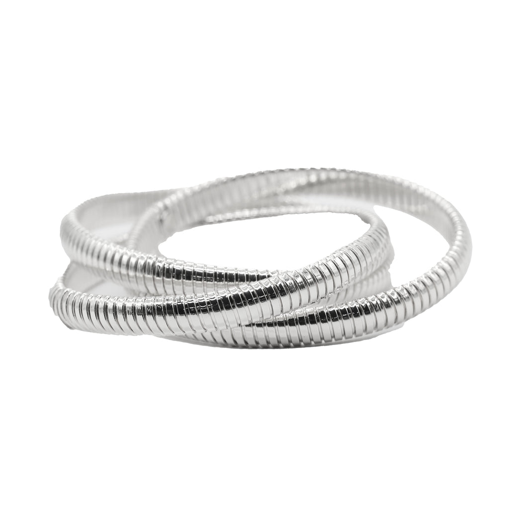 dana point triple silver interlocking bangle