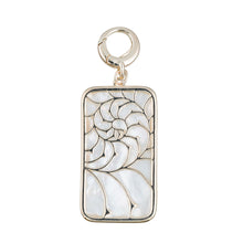 Load image into Gallery viewer, charleston gold mother of pearl nautilus rectangle charm

