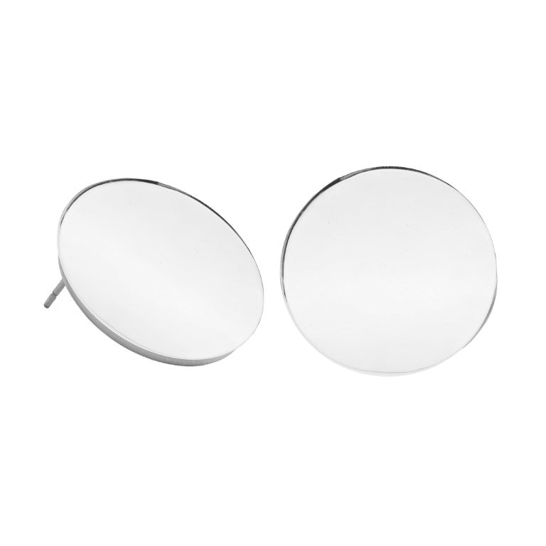 dana point circle post earrings silver