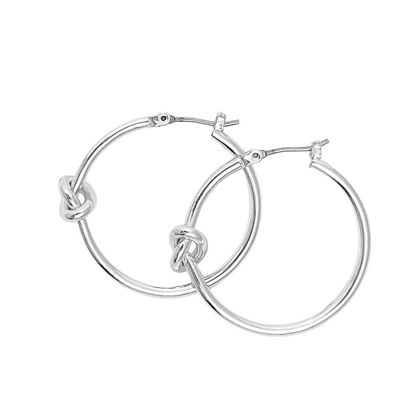 avalon knot hoops silver