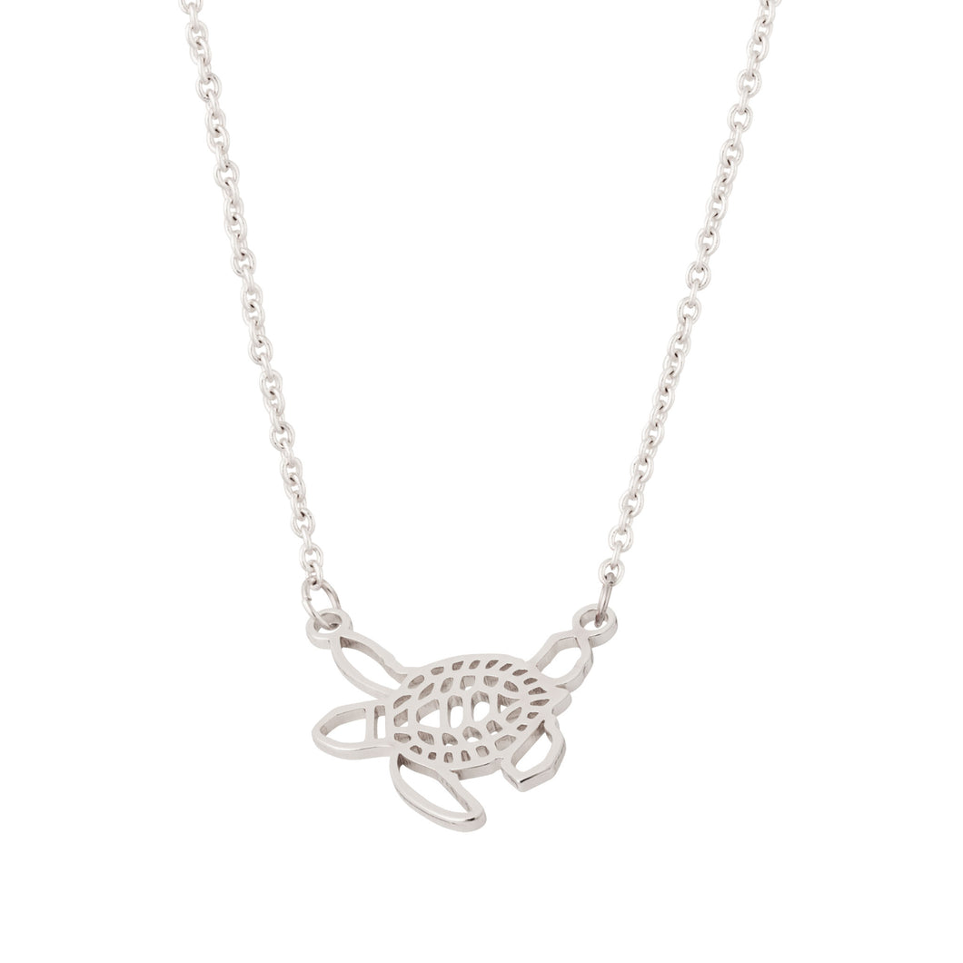 bald head island  turtle coin necklace silver