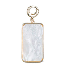 Load image into Gallery viewer, charleston gold mother of pearl nautilus rectangle charm
