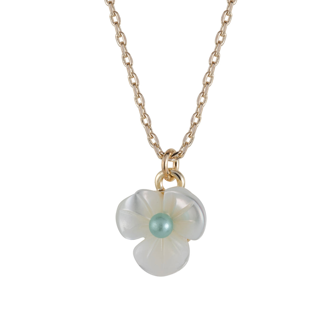 Platinum Flower Fresh Water Pearl Necklace - Samantha Cham