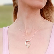 Load image into Gallery viewer, the beach and back hatteras shell pendant necklace on adjustable gold plated brass chain
