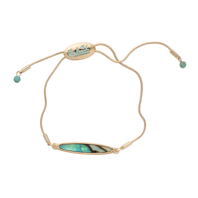 the beach and back lavalette long board abalone slider bracelet