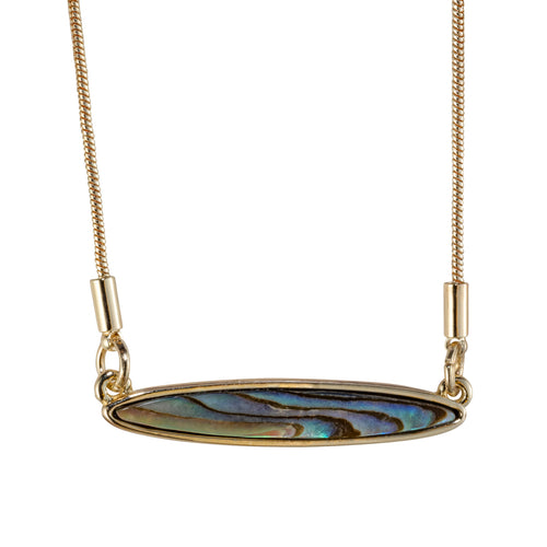 the beach and back lavalette long board abalone adjustable necklace