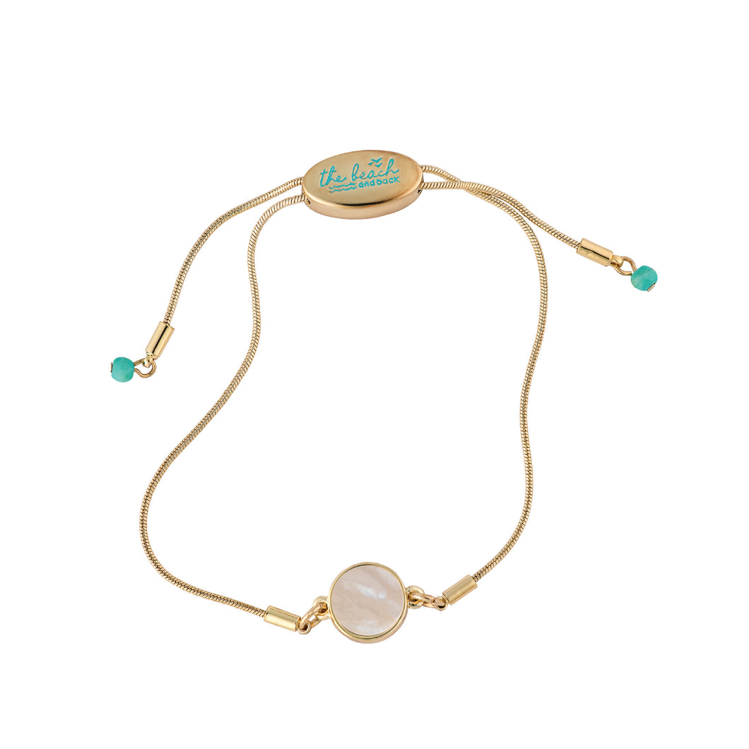 dana point circle slider bracelet mother of pearl