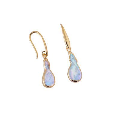 ocean springs organic pear shape pearl earrings